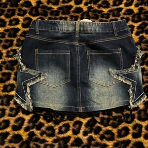 denim skirt with stars, S